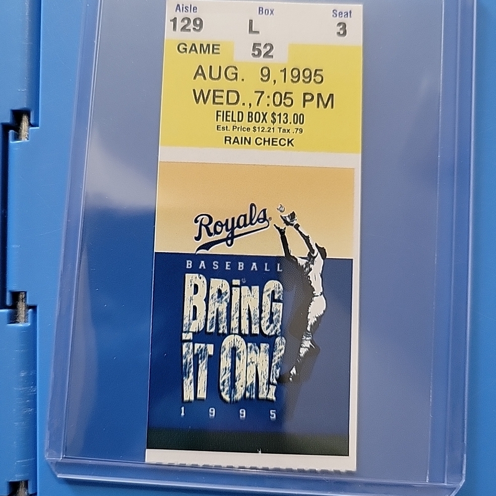 Kansas City Royals California Angels baseball ticket stub Salmon 2 HRs